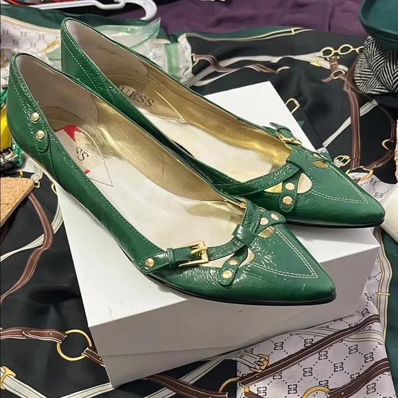 Guess | Shoes | Guess Green Gold Loafers With Elegant  display picture 2